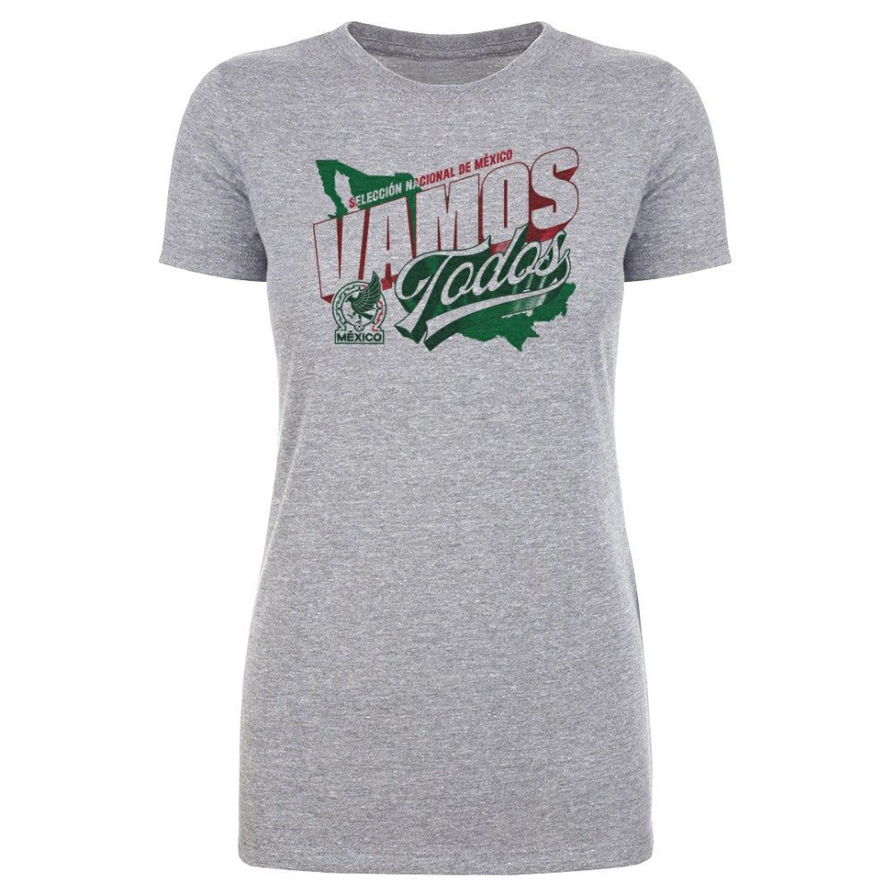 Mexico National Team 500 Level Women's Vamos Todos Country T-Shirt Heather Gray - FIFA World CUP