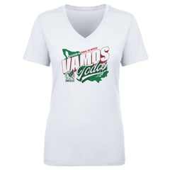 Mexico National Team 500 Level Women's Vamos Todos Country V-Neck T-Shirt White - FIFA World CUP