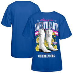 Dallas Cowboys Cheerleaders Women's Sweetheart Boots T-Shirt Royal | NFL