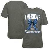 Dallas Cowboys Cheerleaders Women's Sweetheart Bow T-Shirt Gray | NFL
