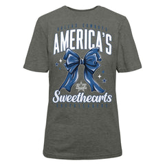Dallas Cowboys Cheerleaders Women's Sweetheart Bow T-Shirt Gray | NFL