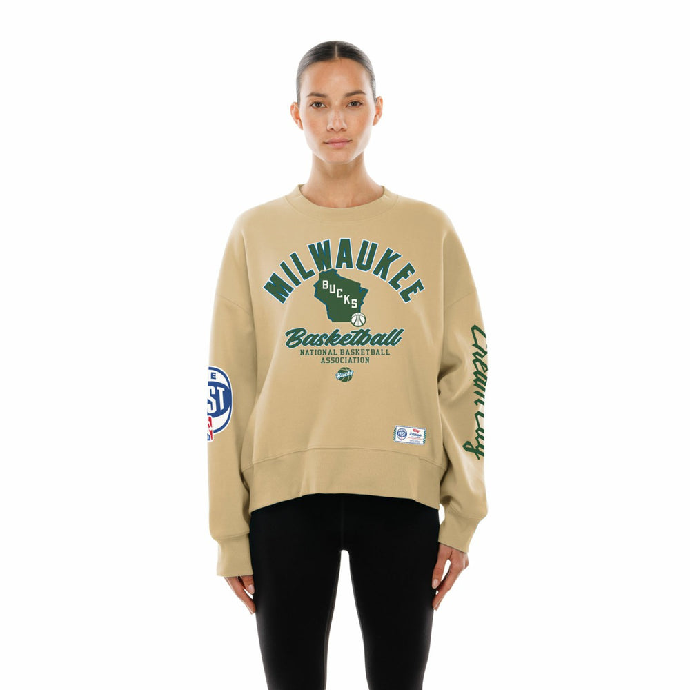 Milwaukee Bucks Women's 2025/26 City Edition Sweatshirt Tan - NBA
