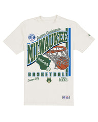 Milwaukee Bucks Oversized City Edition Remix Vintage T-Shirt Cream - NBA