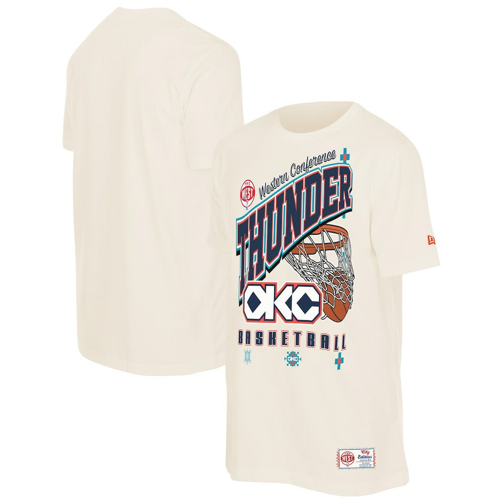 Oklahoma City Thunder Oversized City Edition Remix Vintage T-Shirt Cream - NBA