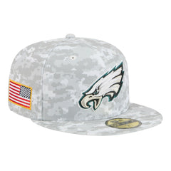 Philadelphia Eagles New Era 2025 Salute to Service Fan Pack 59FIFTY Fitted Hat White | NFL