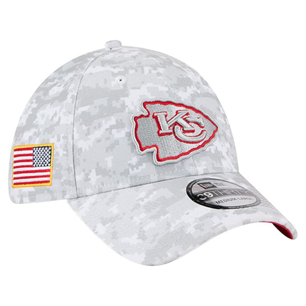 Kansas City Chiefs New Era 2025 Salute to Service Digital Camo Fan Pack 39THIRTY Flex Hat White | NFL