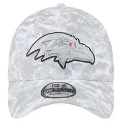 Baltimore Ravens New Era 2025 Salute to Service Digital Camo Fan Pack 39THIRTY Flex Hat White | NFL