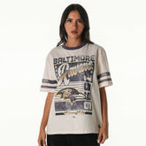 Baltimore Ravens The Wild Collective Women's Vintage Drop Shoulder Oversized Boyfriend T-Shirt Cream | NFL