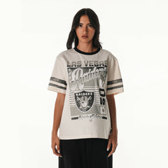 Las Vegas Raiders The Wild Collective Women's Vintage Drop Shoulder Oversized Boyfriend T-Shirt Cream | NFL