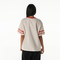 Tampa Bay Buccaneers The Wild Collective Women's Vintage Drop Shoulder Oversized Boyfriend T-Shirt Cream | NFL