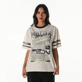 Seattle Seahawks The Wild Collective Women's Vintage Drop Shoulder Oversized Boyfriend T-Shirt Cream | NFL