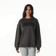 Washington Commanders The Wild Collective Women's Rock Crystal Oversized Crewneck Sweatshirt Charcoal | NFL