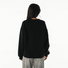 Detroit Lions The Wild Collective Women's Rock Crystal Oversized Crewneck Sweatshirt Black | NFL