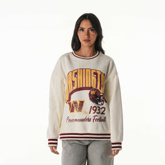 Washington Commanders The Wild Collective Women's Oversized Vintage French Terry Sweatshirt Cream | NFL