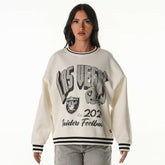 Las Vegas Raiders The Wild Collective Women's Oversized Vintage French Terry Sweatshirt Cream | NFL