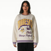 Minnesota Vikings The Wild Collective Women's Oversized Vintage French Terry Sweatshirt Cream | NFL