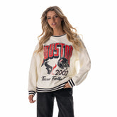 Houston Texans The Wild Collective Women's Oversized Vintage French Terry Sweatshirt Cream | NFL