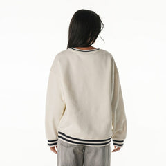 New England Patriots The Wild Collective Women's Oversized Vintage French Terry Sweatshirt Cream | NFL