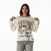 New Orleans Saints The Wild Collective Women's Oversized Vintage French Terry Sweatshirt Cream | NFL