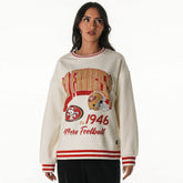 San Francisco 49ers The Wild Collective Women's Oversized Vintage French Terry Sweatshirt Cream | NFL