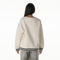 Cleveland Browns The Wild Collective Women's Oversized Vintage French Terry Sweatshirt Cream | NFL