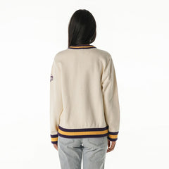 Minnesota Vikings The Wild Collective Women's Jacquard V-Neck Sweater Cream | NFL