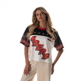 San Francisco 49ers The Wild Collective Women's Boxy Cropped Mesh T-Shirt White | NFL