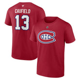 Cole Caufield Montreal Canadiens Fanatics Authentic Stack Name & Number T-Shirt - Red - NHL