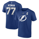 Victor Hedman Tampa Bay Lightning Fanatics Authentic Stack Name & Number T-Shirt - Blue - NHL