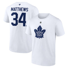 Auston Matthews Toronto Maple Leafs Fanatics Authentic Stack Name & Number T-Shirt - White - NHL