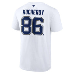 Nikita Kucherov Tampa Bay Lightning Fanatics Authentic Stack Name & Number T-Shirt - White - NHL