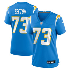 Mekhi Becton Los Angeles Chargers Women's Team Game Jersey Powder Blue | Nike for Sale