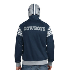 Dallas Cowboys Pro Player Helmet Full-Zip Hooded Track Jacket Navy/Gray | NFL