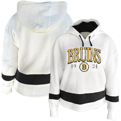 Boston Bruins Profile Women's Plus Size Hoodie - White - NHL