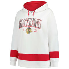 Chicago Blackhawks Profile Women's Plus Size Hoodie - White - NHL