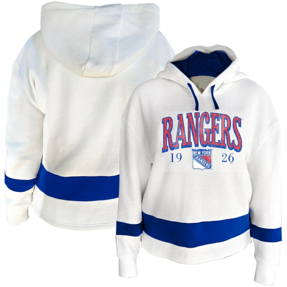 New York Rangers Profile Women's Plus Size Hoodie - White - NHL