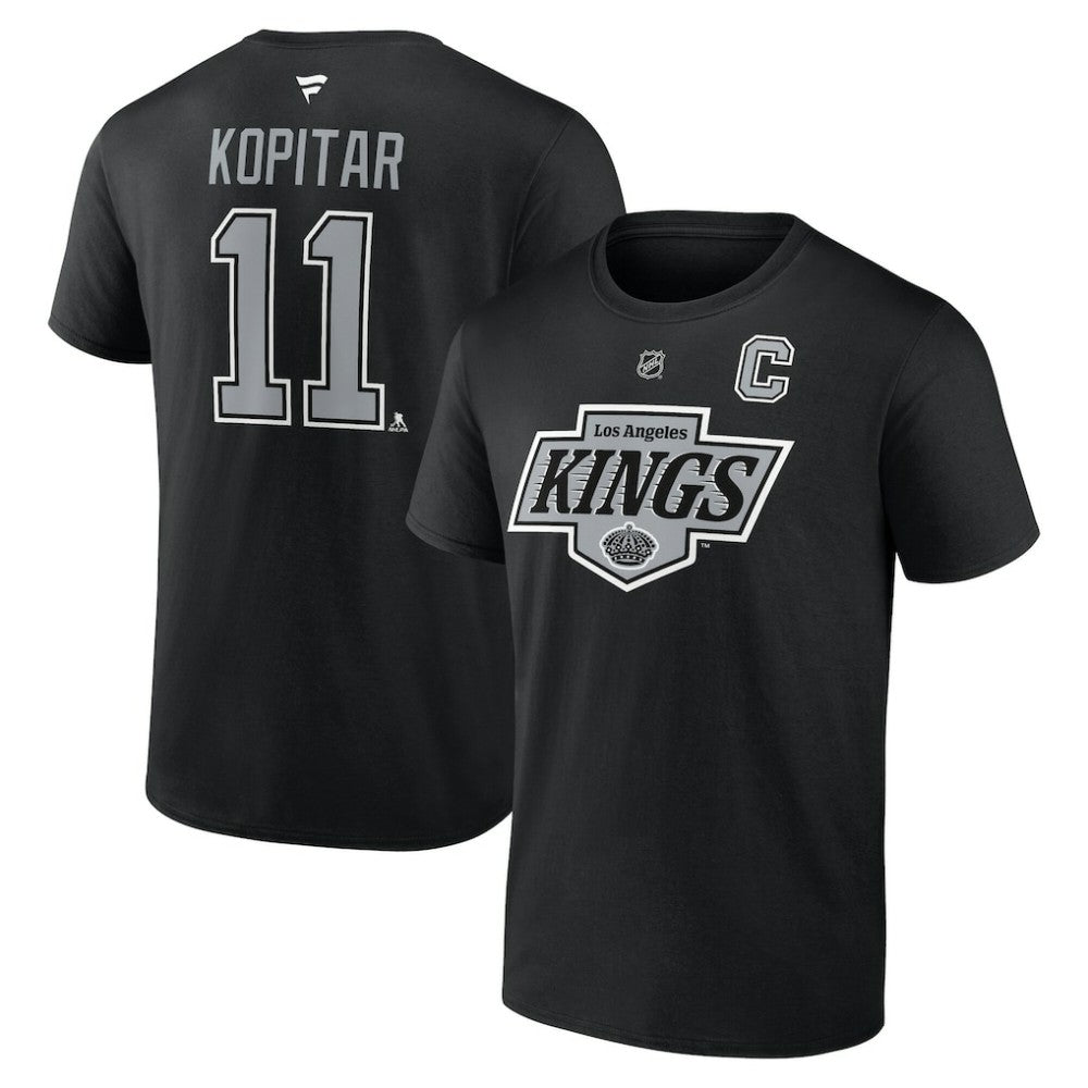 Anze Kopitar Los Angeles Kings Fanatics Authentic Stack Name & Number T-Shirt - Black - NHL