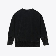 Kansas City Chiefs Women's Delineate Mineral Wash Crewneck Sweatshirt Black | Mitchell & Ness