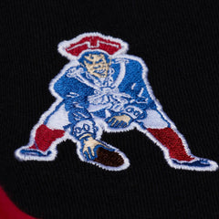 New England Patriots Women's Throwback Cropped Long Sleeve Rugby Polo Black | Mitchell & Ness