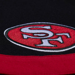 San Francisco 49ers Women's Cropped Long Sleeve Rugby Polo Black | Mitchell & Ness