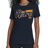 Houston Astros Starter Women's Groovy Script Team Fitted T-Shirt - MLB