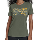 Athletics Starter Women's Groovy Script Team Fitted T-Shirt - MLB