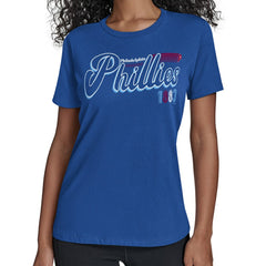 Philadelphia Phillies Starter Women's Groovy Script Team Fitted T-Shirt - MLB
