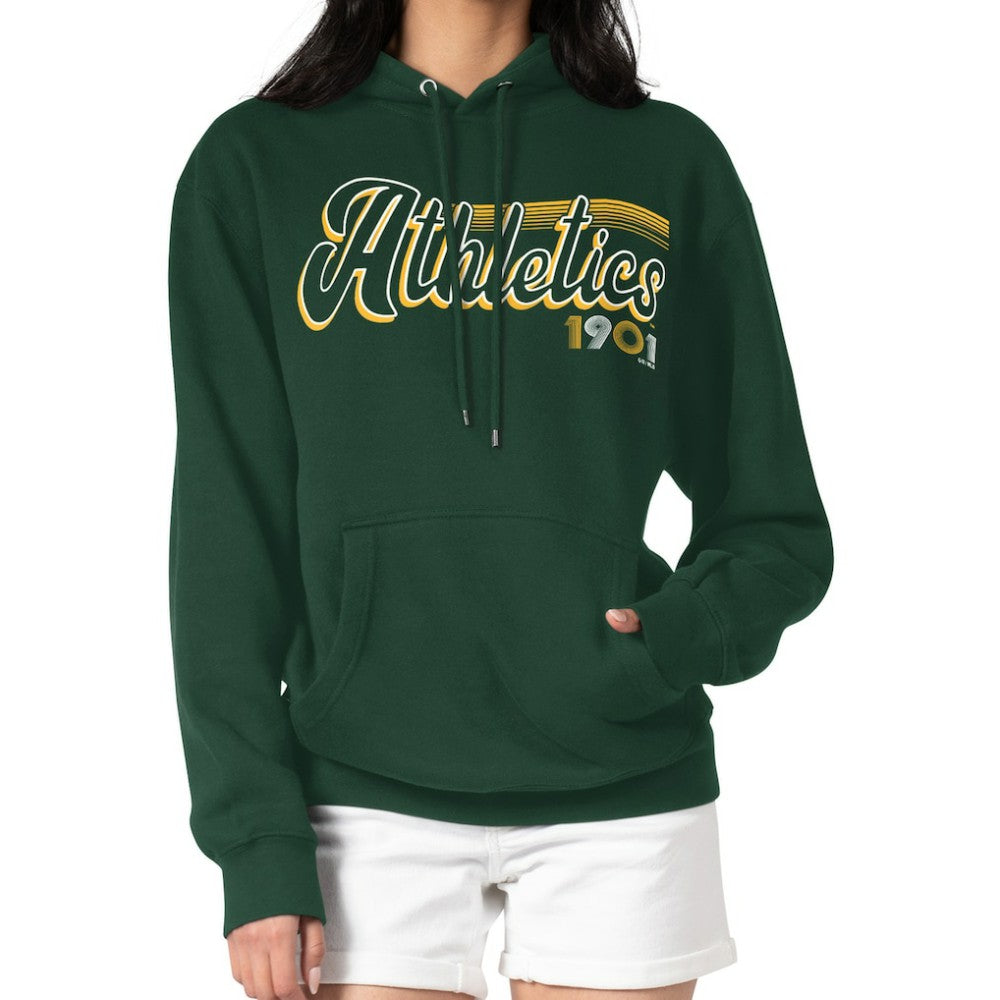 Athletics Starter Women's Groovy Script Team Fleece Pullover Hoodie - MLB