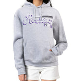 Colorado Rockies Starter Women's Groovy Script Team Fleece Pullover Hoodie - MLB