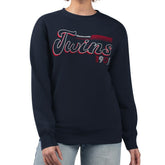 Minnesota Twins Starter Women's Groovy Script Team Fleece Pullover Sweatshirt - MLB
