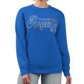 Kansas City Royals Starter Women's Groovy Script Team Fleece Pullover Sweatshirt - MLB
