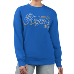 Kansas City Royals Starter Women's Groovy Script Team Fleece Pullover Sweatshirt - MLB