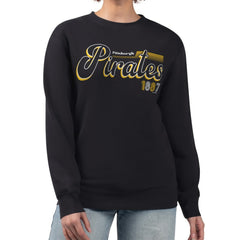Pittsburgh Pirates Starter Women's Groovy Script Team Fleece Pullover Sweatshirt - MLB