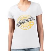 Pittsburgh Pirates G-III 4Her by Carl Banks Women's Super-Slim Fit Lightweight Pinstripe Circle V-Neck T-Shirt - MLB